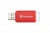 Pendrive, 16GB, USB 2.0, VERBATIM "Databar", piros